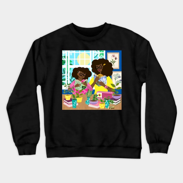 Sunrise Reading Crewneck Sweatshirt by tabithabianca